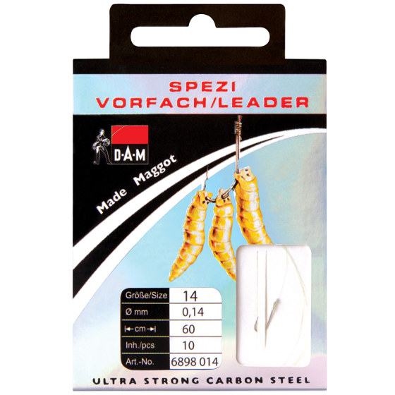 Поводок DAM SPEZI MAGGOT Rig №12 / 0,16mm / 60cm / 10pcs