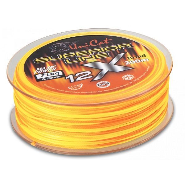 Леска плетеная UNI CAT SUPERIOR 12-X Line - 200m / 0.60mm / 62kg. Фото N2 Леска плетеная UNI CAT SUPERIOR 12-X Line - 200m / 0.60mm / 62kg. Фото N2