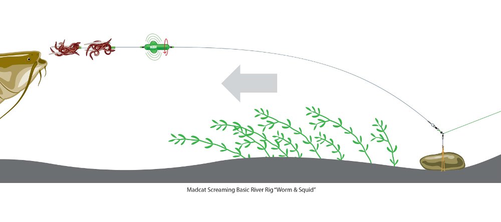 Готовые оснастки на сома MADCAT® SCREAMING BASIC RIVER RIGS «WORM & SQUID» - L. Фото N3 Готовые оснастки на сома MADCAT® SCREAMING BASIC RIVER RIGS «WORM & SQUID» - L. Фото N3