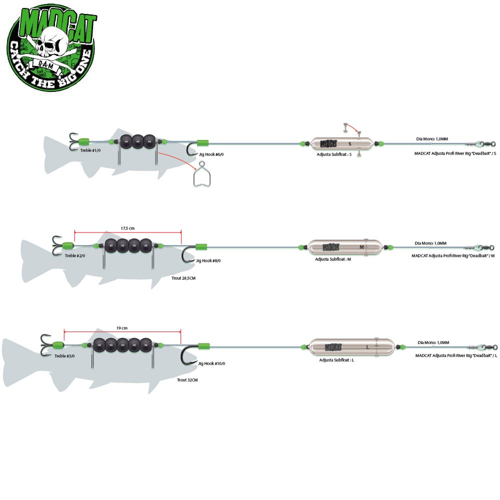 Готовые оснастки на сома MADCAT® ADJUSTA PROFI RIVER RIGS «DEAD BAIT» - M. Фото N2 Готовые оснастки на сома MADCAT® ADJUSTA PROFI RIVER RIGS «DEAD BAIT» - M. Фото N2