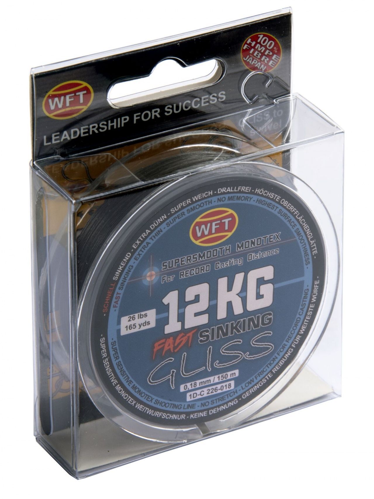 Леска плетёная WFT KG GLISS SINKING Black 150/018 Леска плетёная WFT KG GLISS SINKING Black 150/018