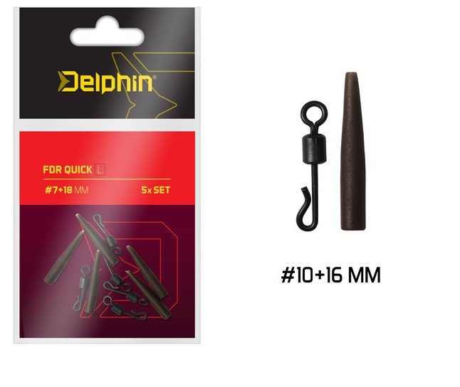 Вертлюг с застежкой + конус для поводка Delphin FDR Quick S / №10+16mm - 5шт. Вертлюг с застежкой + конус для поводка Delphin FDR Quick S / №10+16mm - 5шт.