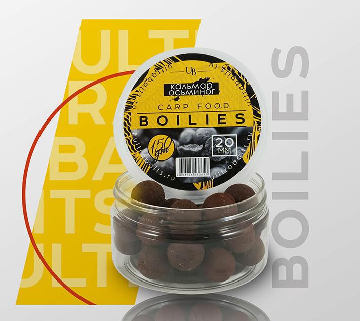 Бойлы насадочные ULTRABAITS (КАЛЬМАР-ОСМИНОГ) 20мм, банка 150 гр Бойлы насадочные ULTRABAITS (КАЛЬМАР-ОСМИНОГ) 20мм, банка 150 гр