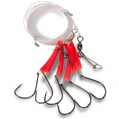 Оснастка морская AQUANTIC® Redfish System Circle Hook Rig - №6/0 / 0.80 / 600cm - Fluo Red Оснастка морская AQUANTIC® Redfish System Circle Hook Rig - №6/0 / 0.80 / 600cm - Fluo Red