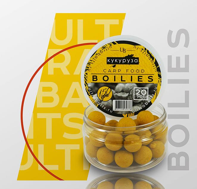 Бойлы насадочные ULTRABAITS (КУКУРУЗА) 20мм, банка 150 гр Бойлы насадочные ULTRABAITS (КУКУРУЗА) 20мм, банка 150 гр