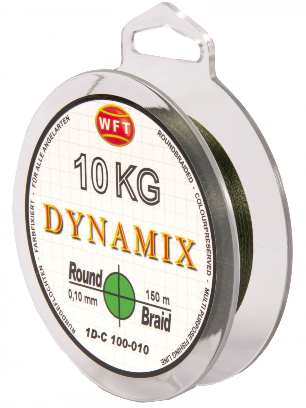 Леска плетёная WFT KG ROUND DYNAMIX Green 150/010 Леска плетёная WFT KG ROUND DYNAMIX Green 150/010