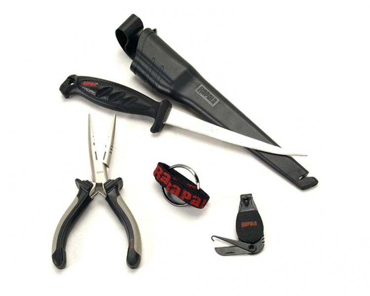 Комбо-набор Rapala 8 (плоскогубцы (16 см.); фил. нож Falcon c ножнами; кусачки) Комбо-набор Rapala 8 (плоскогубцы (16 см.); фил. нож Falcon c ножнами; кусачки)