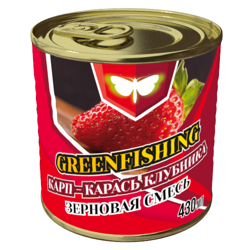 Зерновой микс GREENFISHING КАРП КАРАСЬ Клубника 0.43л Зерновой микс GREENFISHING КАРП КАРАСЬ Клубника 0.43л