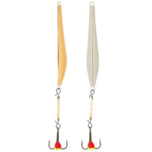 Блесна вертикальная зимняя Lucky John DOUBLE BLADE с цепочкой и тройником 60MM SG блистер Блесна вертикальная зимняя Lucky John DOUBLE BLADE с цепочкой и тройником 60MM SG блистер