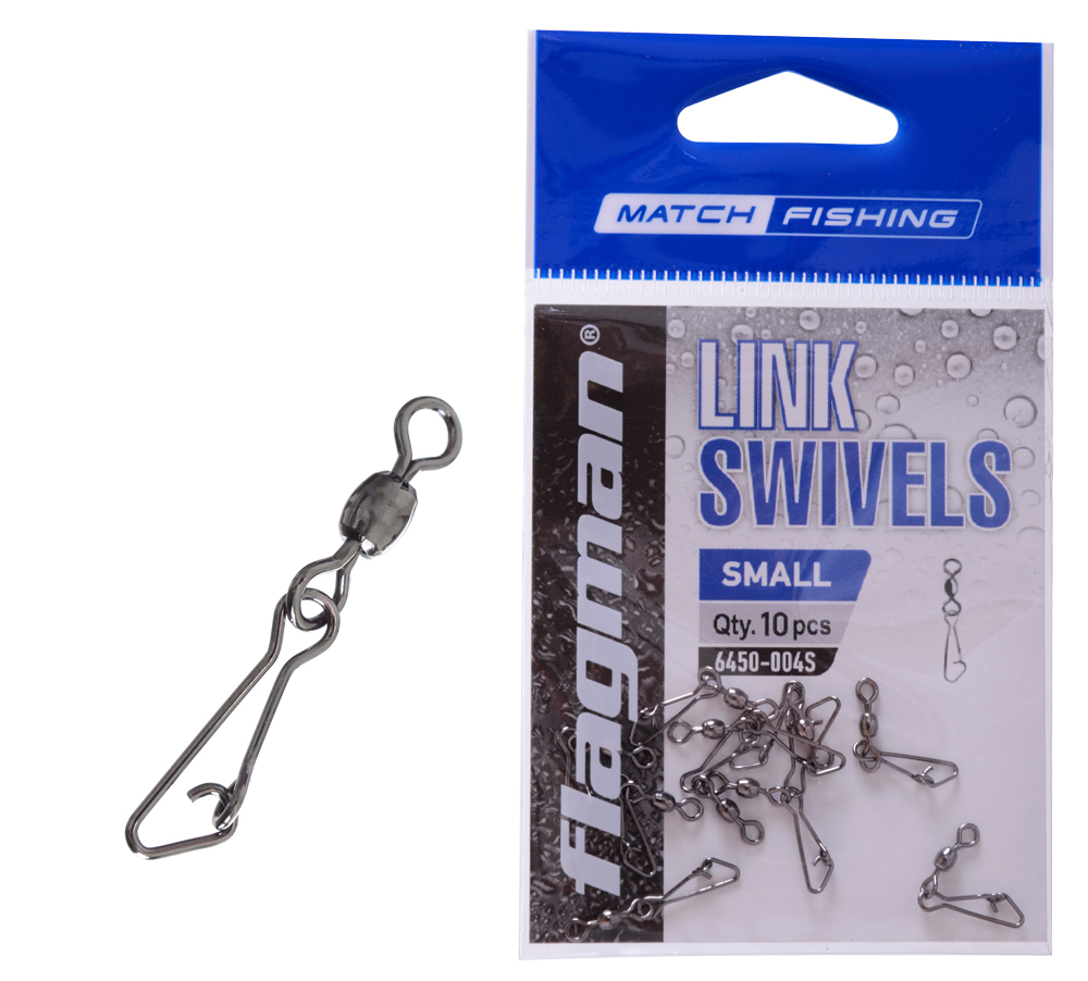 Фидерная застежка с вертлюгом Flagman Link Swivels разм.S