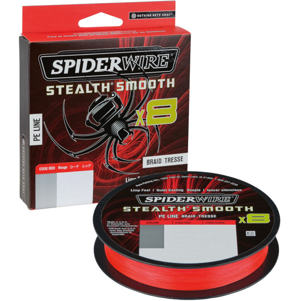 Леска плетеная SPIDER WIRE® STEALTH® SMOOTH X8 PE BRAID - 0.33mm / 150m / 38.1kg - CODE RED Леска плетеная SPIDER WIRE® STEALTH® SMOOTH X8 PE BRAID - 0.33mm / 150m / 38.1kg - CODE RED