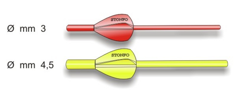 Антенны для поплавков с оперением STONFO (Ф-4,5)  красн, желт, 10 шт.
