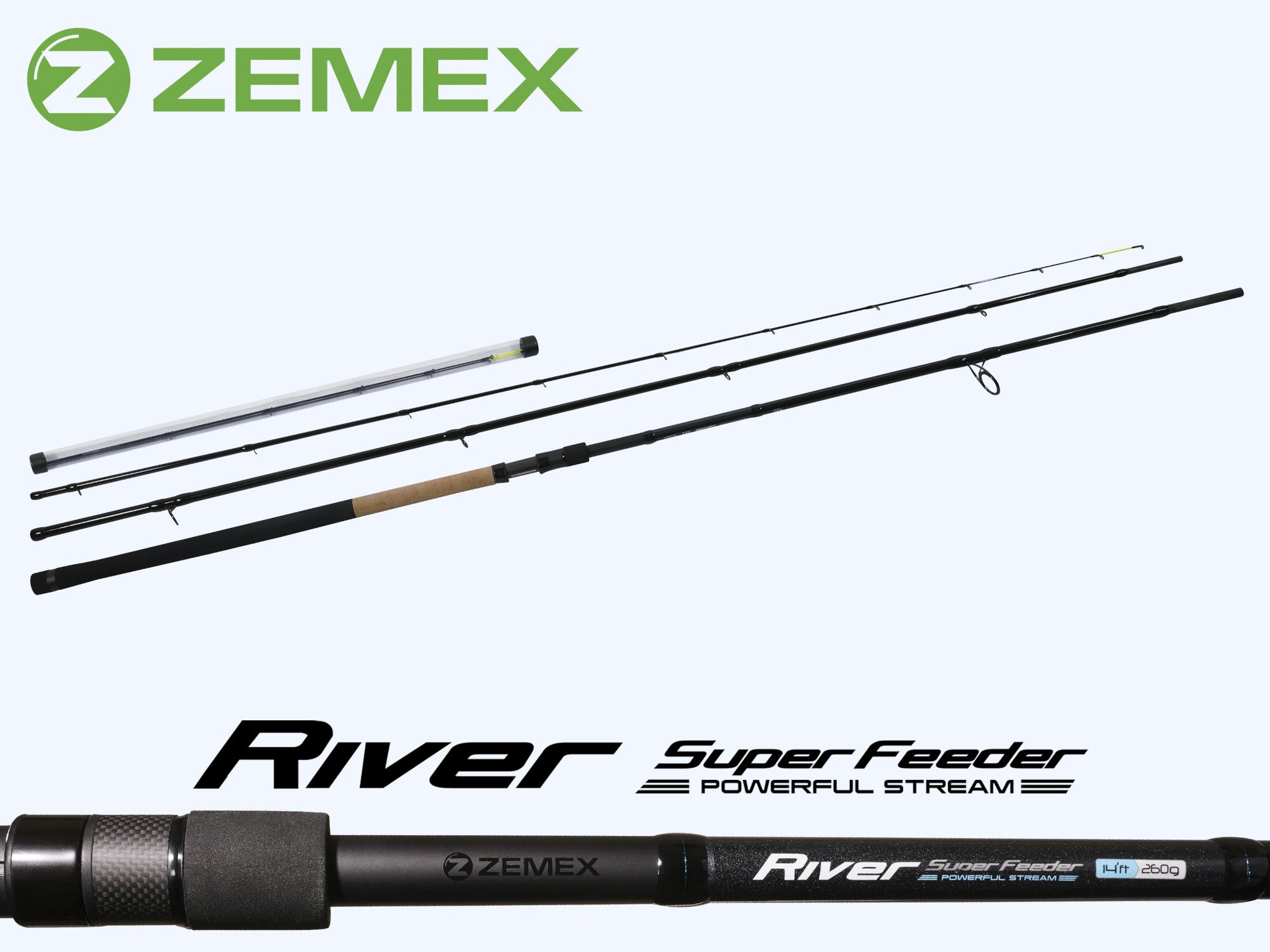 Удилище фидерное ZEMEX RIVER Super Feeder 12 ft - 150 g. Фото N11 Удилище фидерное ZEMEX RIVER Super Feeder 12 ft - 150 g. Фото N11