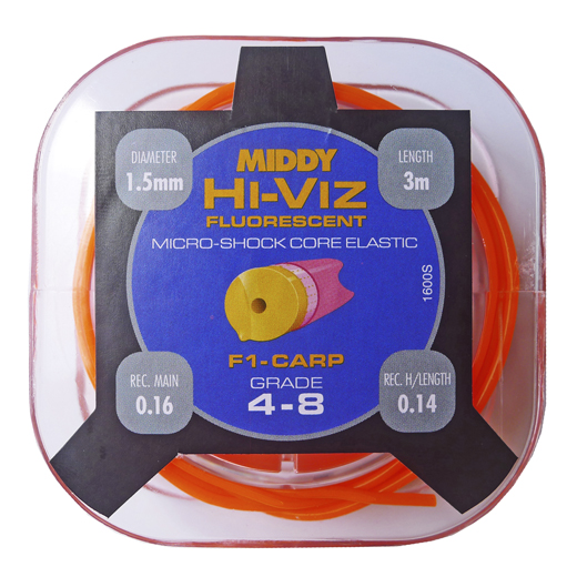 Штекерная резина MIDDY Hi-Viz Shock Core 4-8 Hollow Orange Ф-1,3мм /  3,0мт