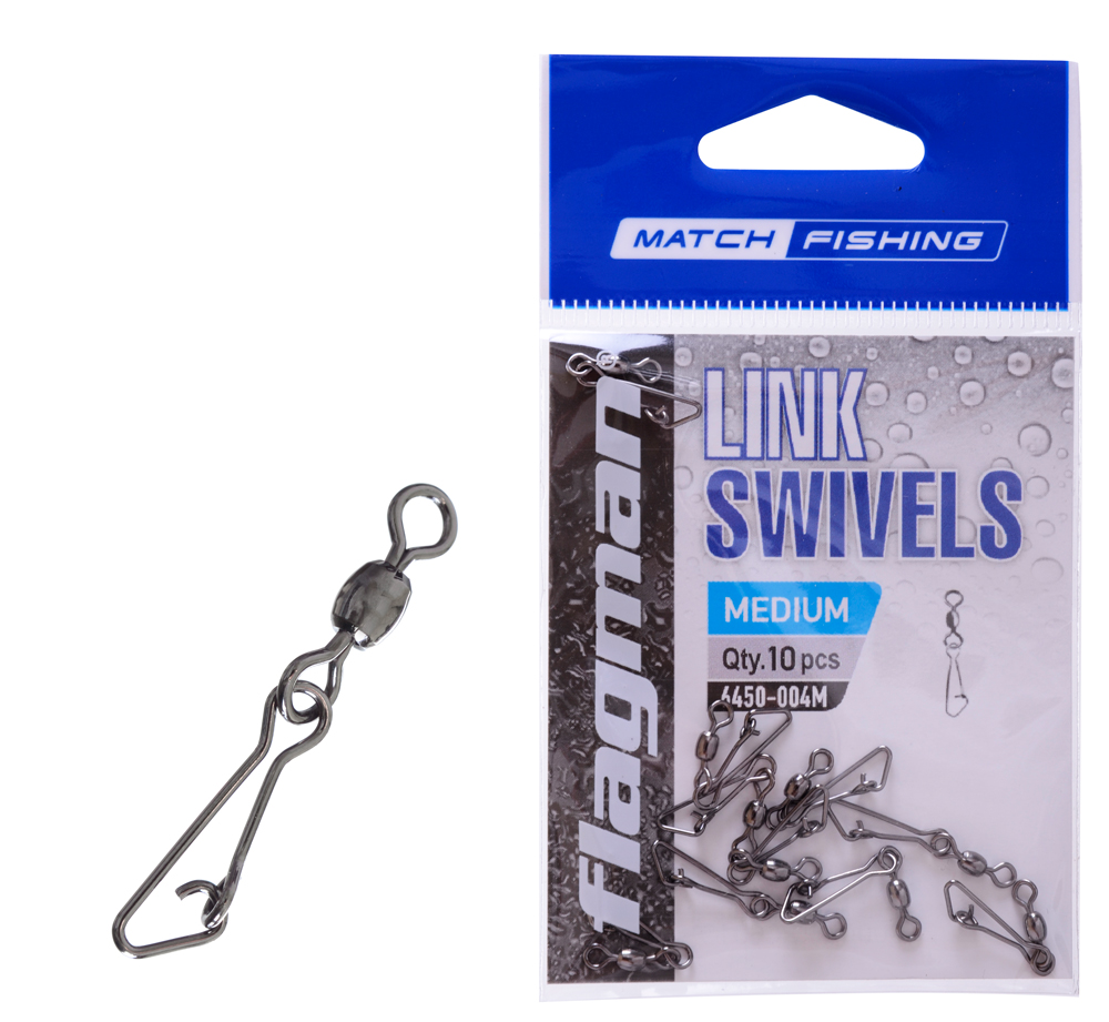 Фидерная застежка с вертлюгом Flagman Link Swivels разм.M