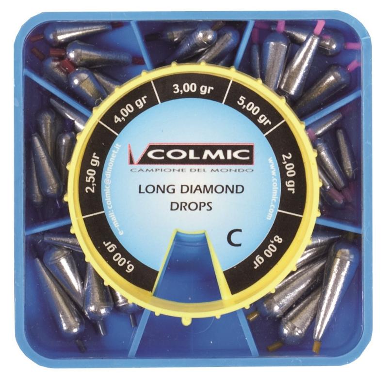 Набор грузил-оливок Colmic "LONG DIAMOND" BOX C