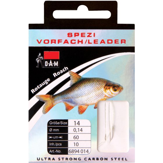 Поводок DAM SPEZI ROACH Rig №12 / 0,16mm / 60cm / 10pcs