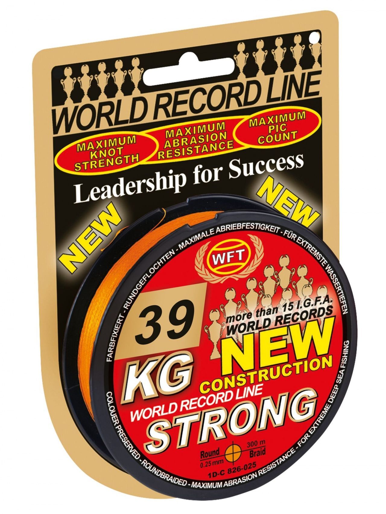 Леска плетёная WFT KG STRONG Orange 300/025 Леска плетёная WFT KG STRONG Orange 300/025