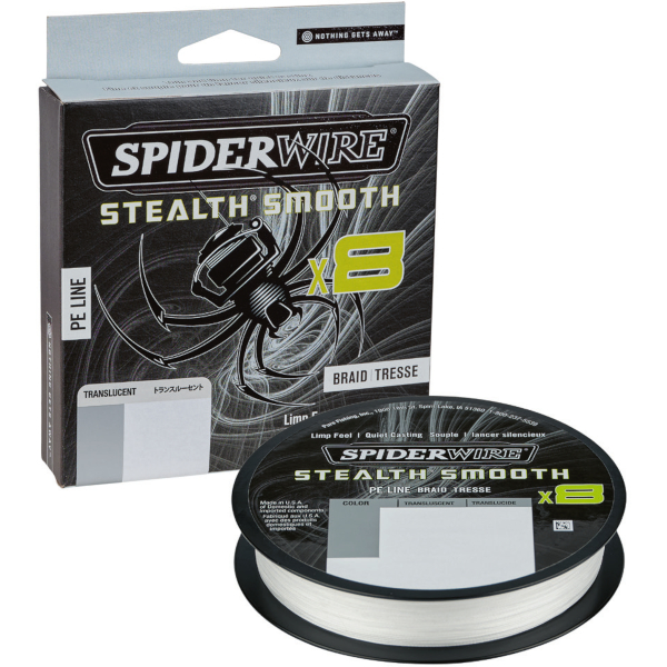 Леска плетеная SPIDER WIRE® STEALTH® SMOOTH X8 PE BRAID - 0.23mm / 300m / 23.6kg - TRANSLUCENT Леска плетеная SPIDER WIRE® STEALTH® SMOOTH X8 PE BRAID - 0.23mm / 300m / 23.6kg - TRANSLUCENT