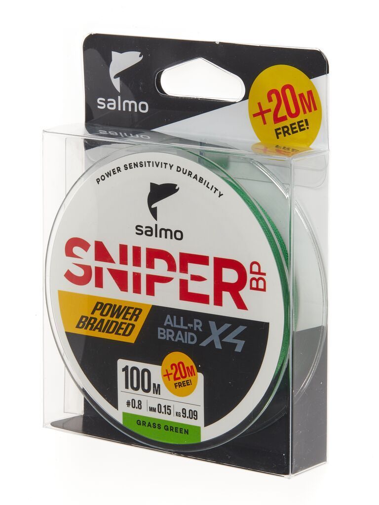 Леска плетёная Salmo Sniper BP ALL R BRAID х4 Grass Green 120/015 Леска плетёная Salmo Sniper BP ALL R BRAID х4 Grass Green 120/015