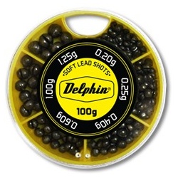 Грузила-дробинки Delphin Soft Lead Shots 100g S Yellow box. Фото N2 Грузила-дробинки Delphin Soft Lead Shots 100g S Yellow box. Фото N2