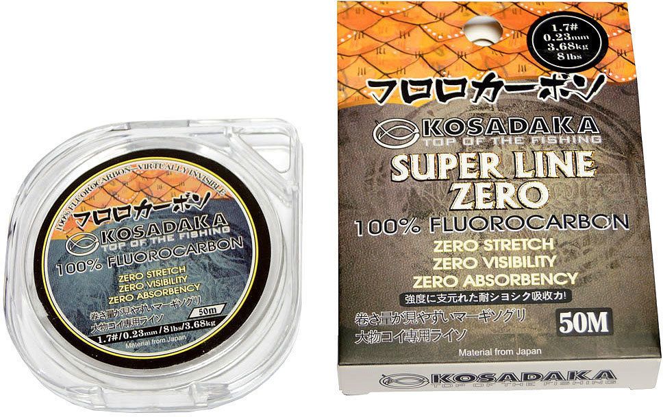 Леска флюорокарбон Kosadaka Super Line Zero 0,18мм, 2,16кг Леска флюорокарбон Kosadaka Super Line Zero 0,18мм, 2,16кг