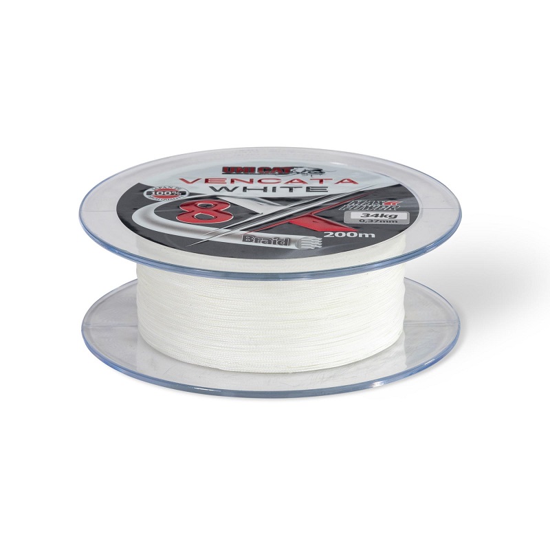 Леска плетеная UNI CAT VENCATA WHITE 8-X Line - 200m / 0.50mm / 48kg Леска плетеная UNI CAT VENCATA WHITE 8-X Line - 200m / 0.50mm / 48kg