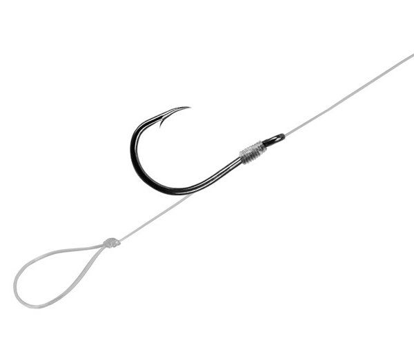 Поводки Delphin Feeder Rig FLR Carbon LOOP - 0.22mm / 8cm / №8 - 6шт.