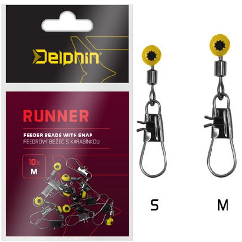 Бусина с карабином Delphin RUNNER Feeder Runner with Snap - S / 10шт. Бусина с карабином Delphin RUNNER Feeder Runner with Snap - S / 10шт.