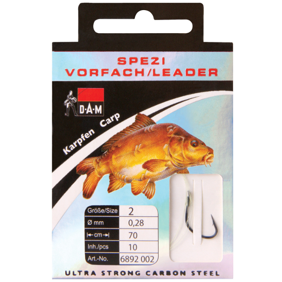 Поводок DAM SPEZI CARP Rig - 70cm / 0.20mm / №8 - 10шт.
