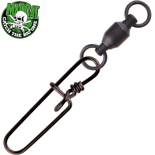 Вертлюг с карабином MADCAT POWER BB SWIVELS + SECU-SNAP - 90kg - 3шт.