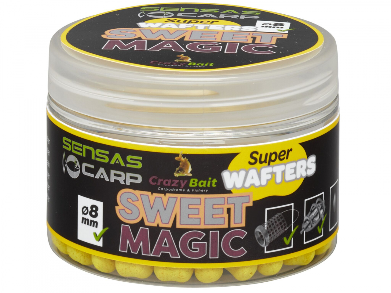 Мини бойлы нейтральные Sensas CRAZY SWEET MAGIC 8мм 0.08кг Мини бойлы нейтральные Sensas CRAZY SWEET MAGIC 8мм 0.08кг