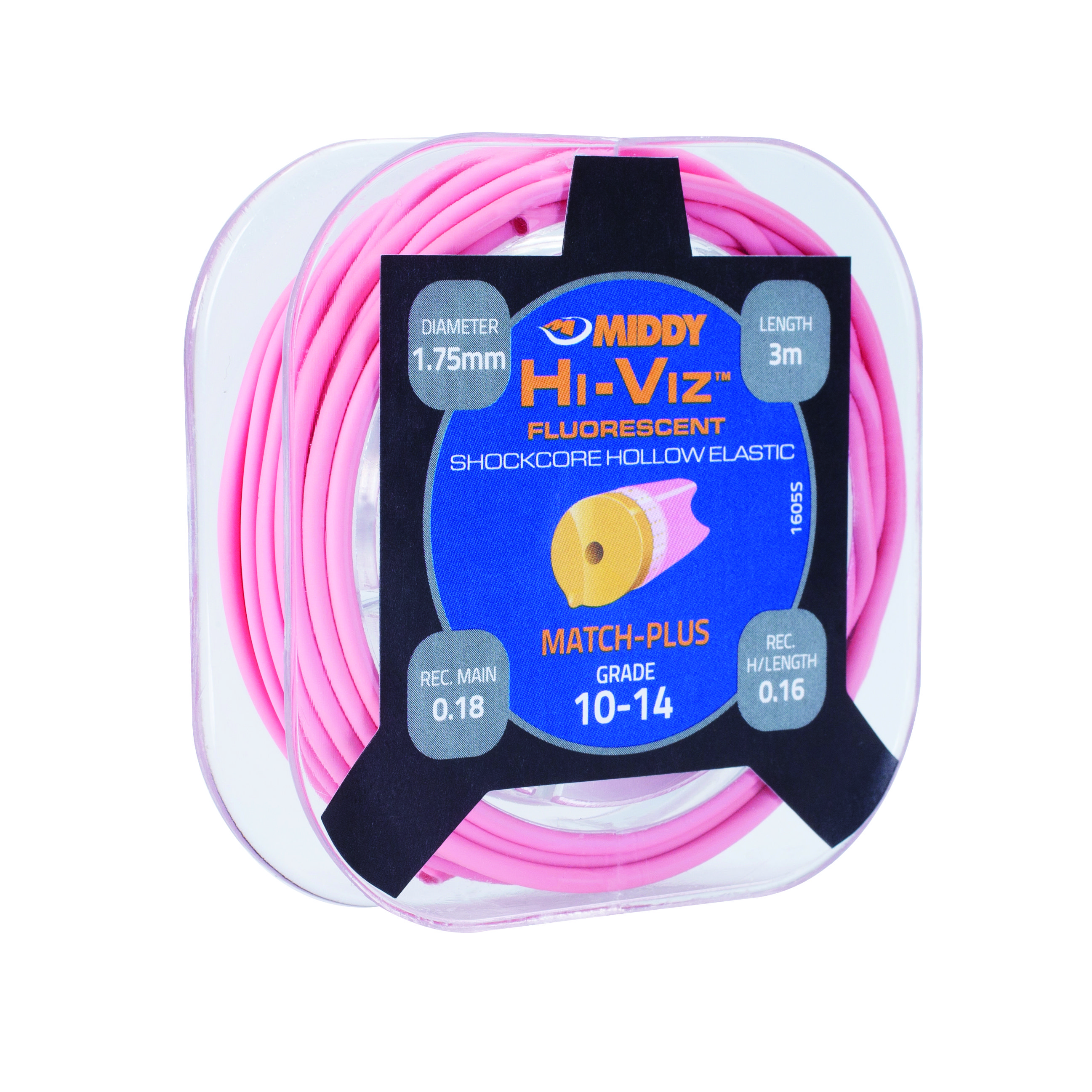 Штекерная резина MIDDY Hi-Viz Shock Core 10-14 Hollow Pink Ф-1,80мм /  3,0мт