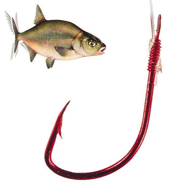 Поводок SAENGER Specitec BREAM / №14 / 0.12mm / 80cm / Red - 10шт.