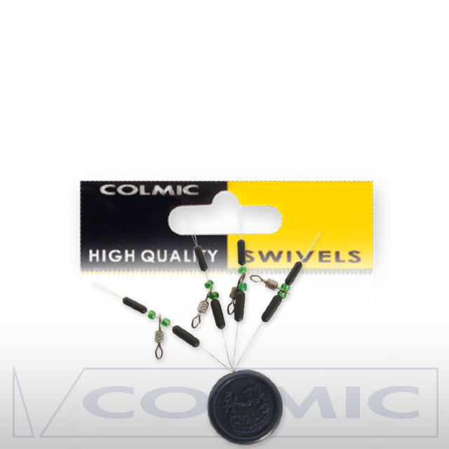 Монтаж Colmic Diamond Rolling Swivel with Green Beads and Stick Rubber Stopper LL