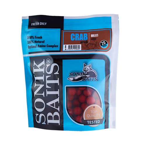 Бойлы тонущие Sonik Baits CRAB 20мм 0,75кг (Краб) Бойлы тонущие Sonik Baits CRAB 20мм 0,75кг (Краб)