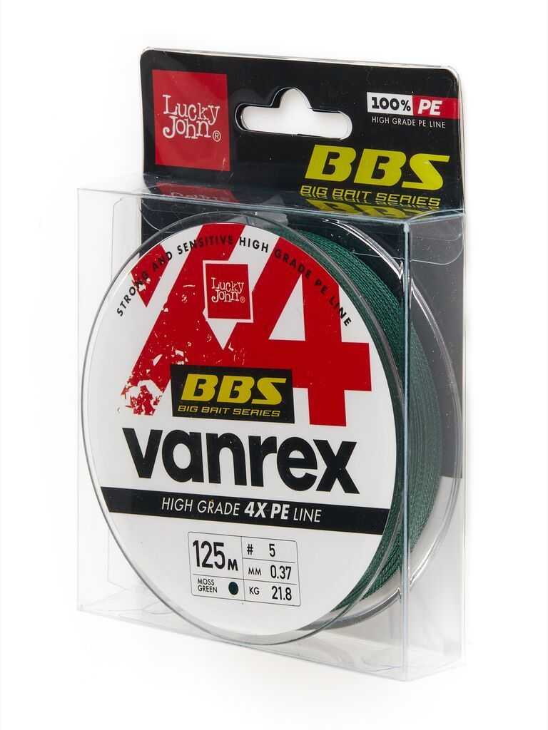 Леска плетёная Lucky John Vanrex BBS х4 BRAID Moss Green 125/037 Леска плетёная Lucky John Vanrex BBS х4 BRAID Moss Green 125/037