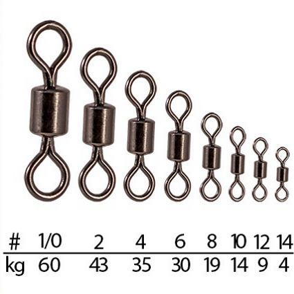 Вертлюг Delphin Rolling Swivel A-01 /№12 - 9kg - 10шт.