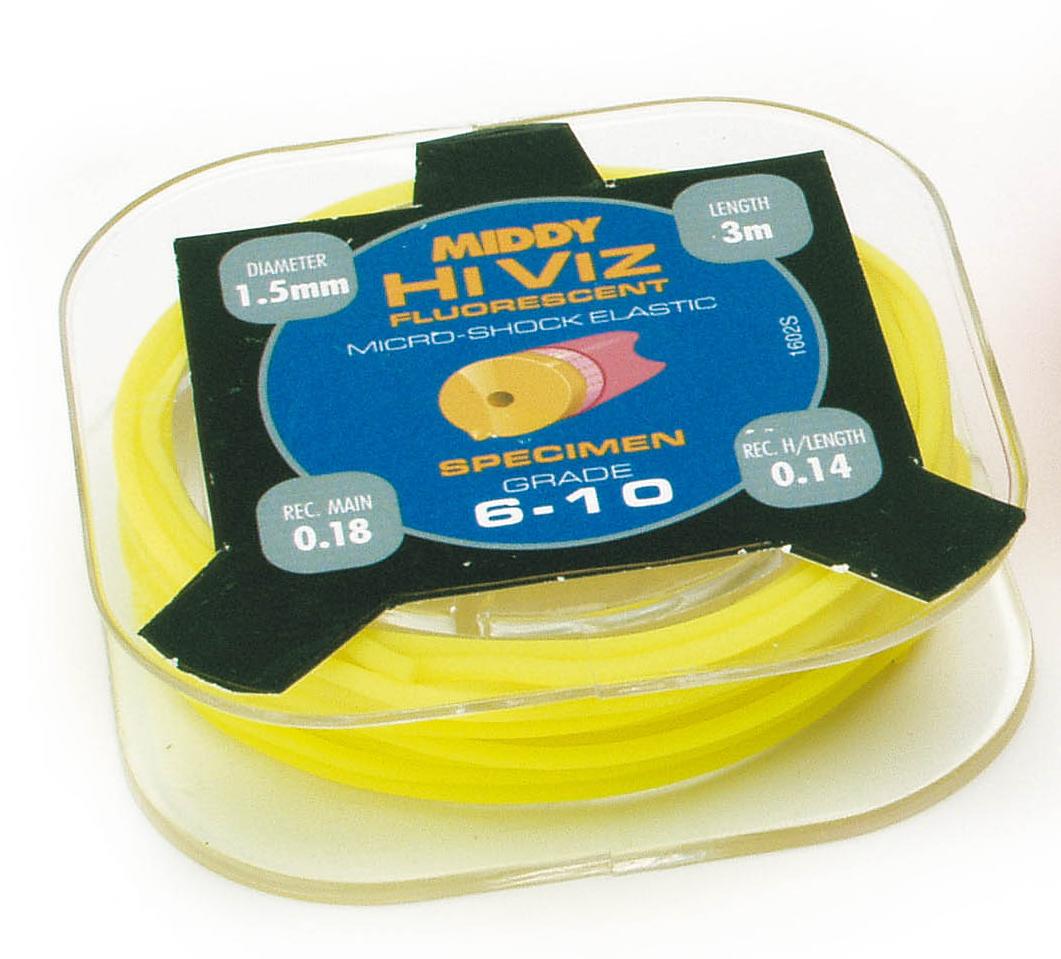Штекерная резина MIDDY Hi-Viz Shock Core 6-10 Hollow Yellow Ф-1,5мм /  3,0мт