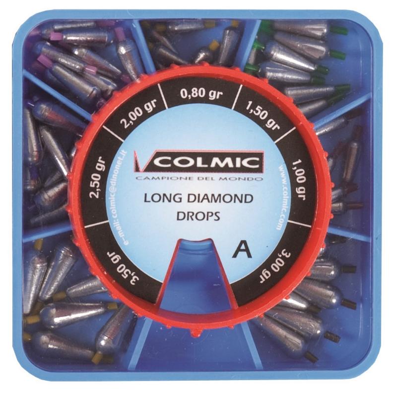 Набор грузил-оливок Colmic "LONG DIAMOND" BOX A