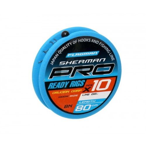 Готовые поводки Flagman SHERMAN PRO CRUCIAN CARP READY RIG 0,105mm, #16,80cm