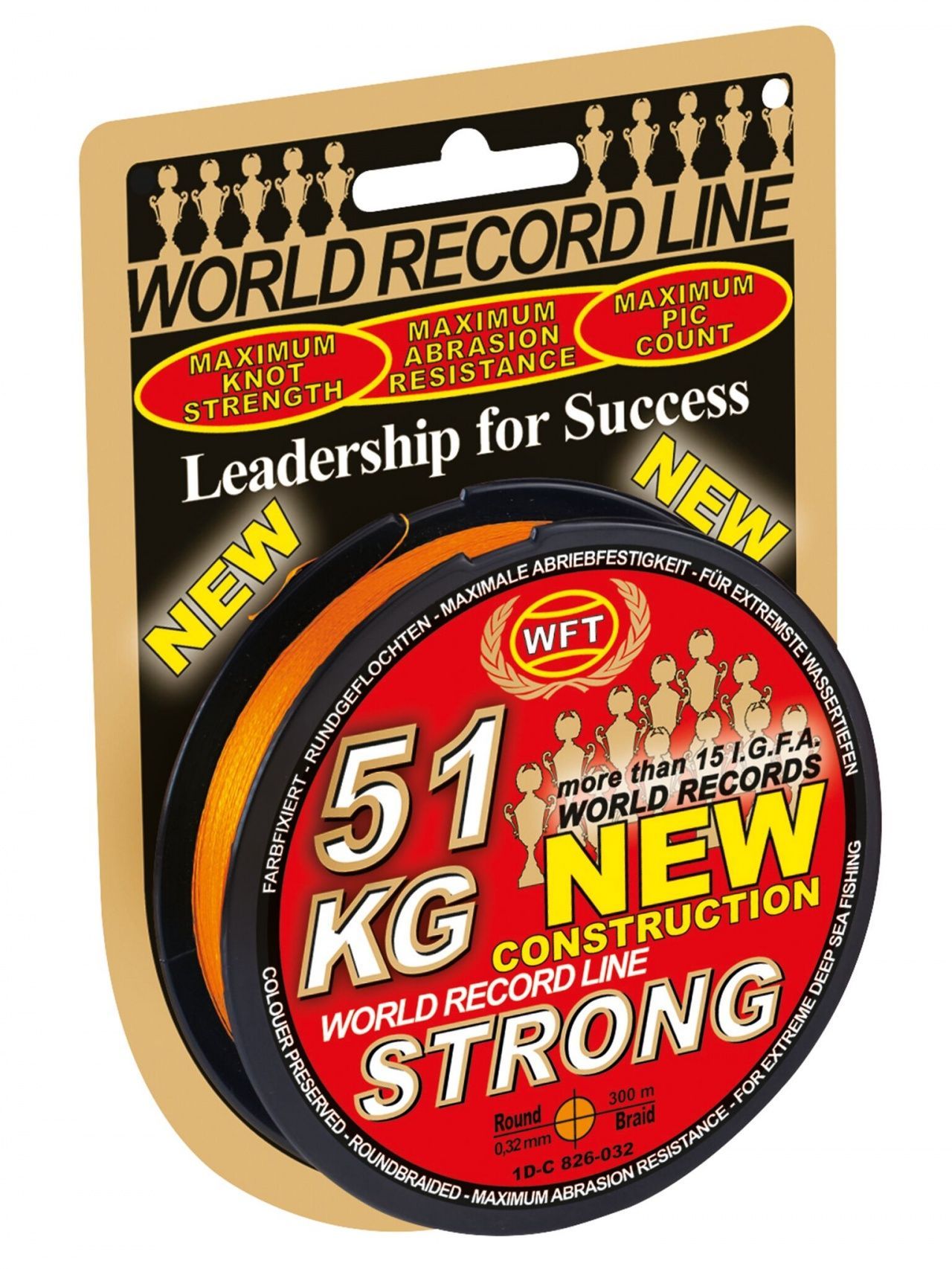 Леска плетёная WFT KG STRONG Orange 300/032 Леска плетёная WFT KG STRONG Orange 300/032