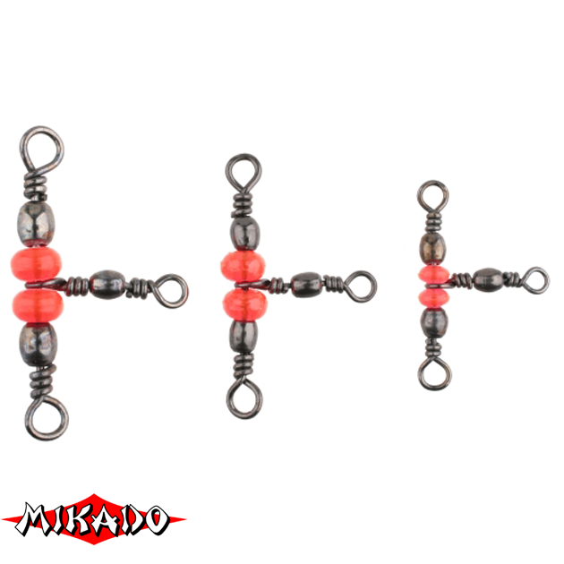 Вертлюжок тройной Mikado Crossline тип С BN 10*12.  тест 16 кг. (5 шт.) фас.=10 уп., упак