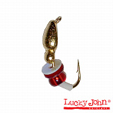 Мормышка вольфрамовая Lucky John ЖУК с петел. пайет. и бисер. 040