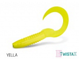 Твистер DELPHIN TWISTA-X Eeltail UVs / 6cm / YELLA - 5шт.