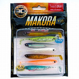 Виброхвосты LJ 3D Series MAKORA SHAD TAIL 3.0in(07,60)/MIX 7шт.