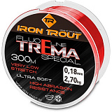 Леска для ловли форели IRON TROUT TREMA Special  - 300m / 0,18mm / 2.70kg - Fluo Red