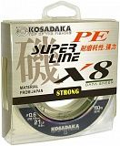 Леска плетен. Kosadaka "SUPER PE X8" 150м, dark green 0,18мм 16,01кг