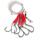 Оснастка морская AQUANTIC® Redfish System Circle Hook Rig - №6/0 / 0.80 / 600cm - №8/0 / 0.90mm / 600cm - Fluo Red