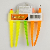 Приманки поролоновые 3D Ex WORM FLUO 12см под офсет. крюч. №1/0, 2/0, 3/0/MIX 5шт